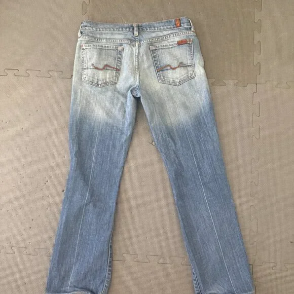 7 For All Mankind Low Rise Bootcut Jeans- 29- Medium  Blue Wash- Y2K - Picture 11 of 12